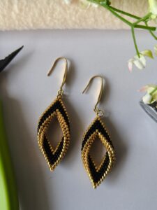 Black Gold Leaf Earings