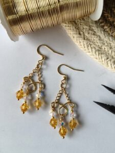 Gold Bicone Earings