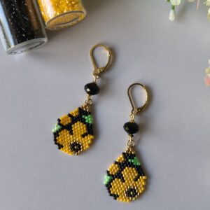 Yellow Flower Earings